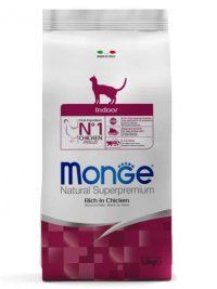 Корм Monge для домашних кошек, из курицы, Daily Line Indoor, 1,5 кг