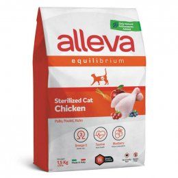 Корм Alleva, для кастрированных и стерилизованных кошек, с курицей, Equilibrium, 1,5 кг