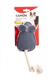 Игрушка CAMON Крыса плюшевая с веревкой и пищалкой для собак, 35 см
