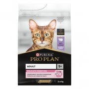 Корм Purina Pro Plan для взрослых кошек с чувствительным пищеварением с высоким содержанием индейки, DELICATE DIGESTION, 3 кг