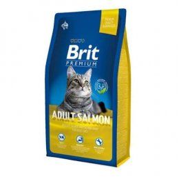 Корм Брит NEW Premium Cat Adult Salmon для взрослых кошек, с лососем в соусе, 8 кг