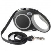 Поводок-рулетка Triol Urban L для собак, лента, черная, до 50 кг, 5 м
