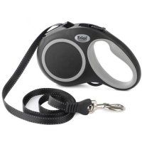 Поводок-рулетка Triol Urban L для собак, лента, черная, до 50 кг, 5 м