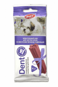 Жевательный снек ТИТБИТ DENT со вкусом говяжьей печени, 35 г