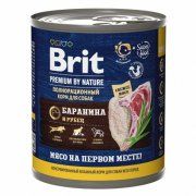 Консерва Brit, для взрослых собак всех пород, с бараниной и рубцом, Premium by Nature, 850 гр