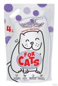 Наполнитель FOR CATS силикагелевый комкующийся с ароматом лаванды, 4 л(1,6 кг)