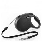 Поводок-рулетка Flexi BlacK Design, тросовый, чёрный, XS, 8кг/3м