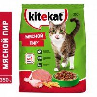 Корм сухой полнорационный Kitekat для взрослых кошек. Мясной пир.