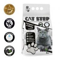 Наполнитель минеральный Cat Step Compact White Carbon, комкующийся, 4,2 кг (5 л)