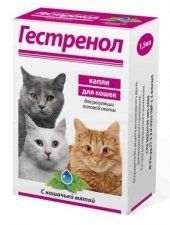 Бигормональный контрацептивный препарат Гестренол для регуляции половой охоты у кошек, 1,5 мл