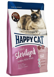 Корм Happy Cat для взрослых кошек после стерилизации/кастрации с баварской говядиной, Sterilised Voralpen-Rind 37/10,5, 300 г