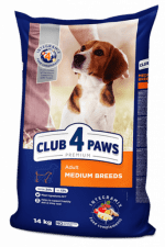 Корм Club 4 Paws для взрослых собак средних пород, 14 кг