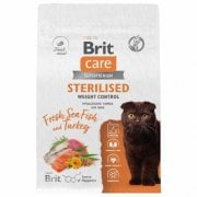Корм Brit Care для контроля веса у стерилизованных кошек, с морской рыбой и индейкой, Sterilised Weight Control, 400 г