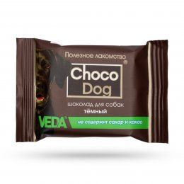 Лакомство VEDA для собак, шоколад темный, Choco Dog, 15 г