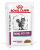 Пауч Royal Canin для кошек при почечной недостаточности, кусочки в соусе с рыбой, RENAL Feline, 85 г