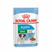 Пауч Royal Canin для щенков мелких пород, кусочки в соусе, MINI PUPPY, 85 г