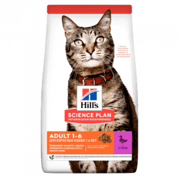 Корм Hill's Science Plan для взрослых кошек для поддержания жизненной энергии и иммунитета, с уткой, 1,5 кг