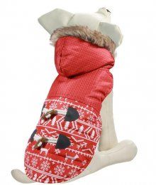 Попона утепленная Triol Зимняя сказка для собак, M, красная, размер 30 см 
