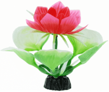 Пластиковое растение Barbus Кувшинка зеленая с цветком, 10см