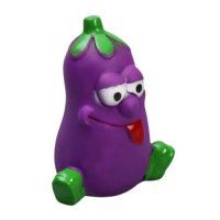 Игрушка Весёлый баклажан из винила с пищалкой для собак, 10 см
