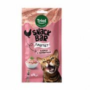 Лакомства Triol, Паштет для кошек из курицы с креветкой, SNACK BAR, 40 г