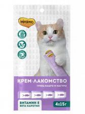 Лакомство Мнямс Крем-лакомство для кошек с тунцом Кацуо и Магуро, 4х15 г