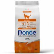 Корм сухой Monge, для стерилизованных кошек, с уткой, Cat Speciality Line Monoprotein Sterilised, 1,5 кг