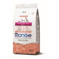 Корм Monge для взрослых собак мини пород, с лососем и рисом, Speciality Line Monoprotein Extra Small, 2,5 кг