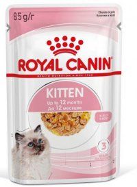 Пауч Royal Canin для котят в период второй фазы роста в возрасте до 12 месяцев, кусочки в желе, Kitten Jelly, 85 г