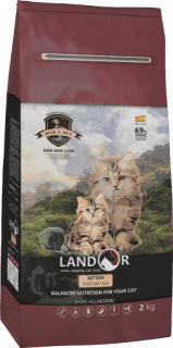 Корм Landor, для котят, со вкусом утки с рисом, 400 г