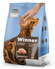 Корм WINNER для взрослых кошек всех пород, с курицей, 2 кг