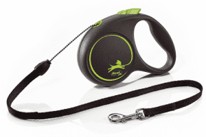 Рулетка Flexi Black Design S тросовая, зеленая, 5 м