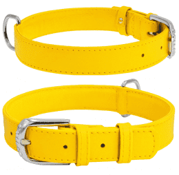 Ошейник "CoLLaR Glamour" для собак, жёлтый, ш 35 мм, д 46-60 см