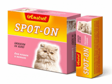 Биокапли на холку Amstrel Spot-on антипаразитарные для кошек и котят, 1 флакон 1 мл