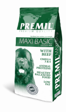 Корм PREMIL Maxi Basic premium для собак всех пород, с нормальной активностью и склонных к набору веса, 15 кг