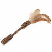 Игрушка Палочка с перьями для кошек из мататаби, NATURAL, 120/170мм