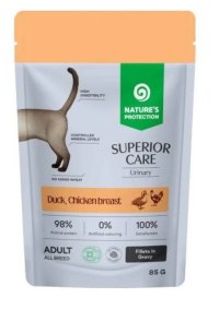 Пауч Nature`s Protection Urinary GRAIN FREE для мочевыделительной системы кошек, утка,куриная грудка и клюква, 85г