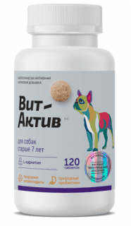 Витамины Вит-Актив С-С для собак старше 7 лет, 120таб