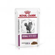 Кусочки в соусе Royal Canin диета для кошек при почечной недостаточности с говядиной, RENAL FELINE, 85 г