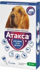 Препарат KRKA Атакса, для собак от клещей и блох и т.д, 25-40 кг, 4 мл