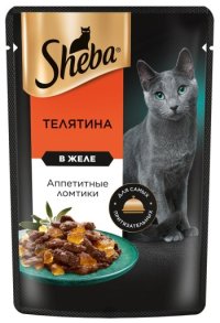 Пауч SHEBA для кошек, «Ломтики в желе. Телятина», 75г