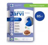 Пауч Jarvi для кошек с чувствительным пищеварением, кусочки в соусе с кроликом, 85 г