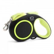 Поводок-рулетка Triol Urban Neon L для собак, лента, черная, до 50 кг, 5 м