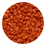 Грунт для аквариума Цветная мраморная крошка 2-5 мм Оранжевая (блестящая), 1 кг