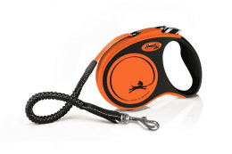 Рулетка Flexi Xtreme S ременная, черно-оранжевая, 5 м