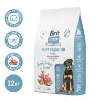 Корм Brit Care для здорового роста щенков крупных пород, с индейкой и ягненком, Puppy&Junior L Healthy Growth, 12 кг