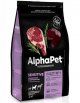 Корм AlphaPet, для чувствительного пищеварения взрослых собак средних пород, с бараниной и потрошками, Superpremium, 1,5 кг