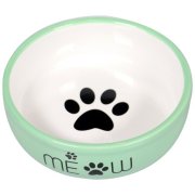 Миска Mr.Kranch MEOW керамическая для кошек, зеленая, 380 мл