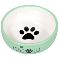 Миска Mr.Kranch MEOW керамическая для кошек, зеленая, 380 мл