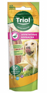 Аппетитные колбаски Triol для собак из утки, 40 г